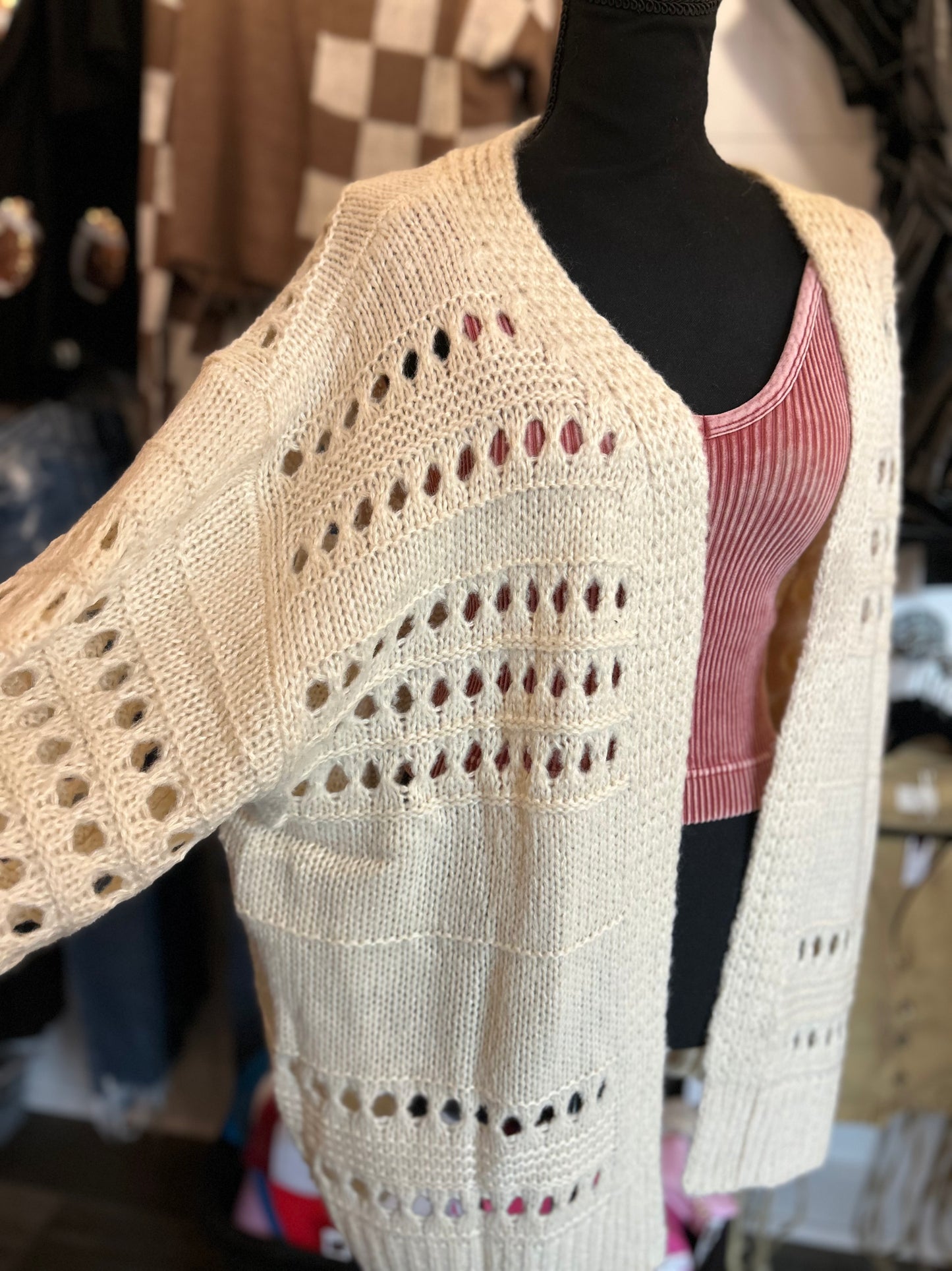 Boho Crochet Knit Cardigan