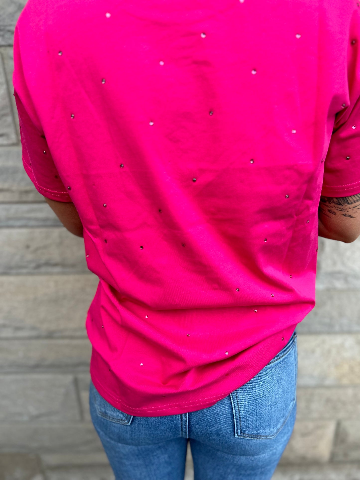Pink Western Sequin Tee