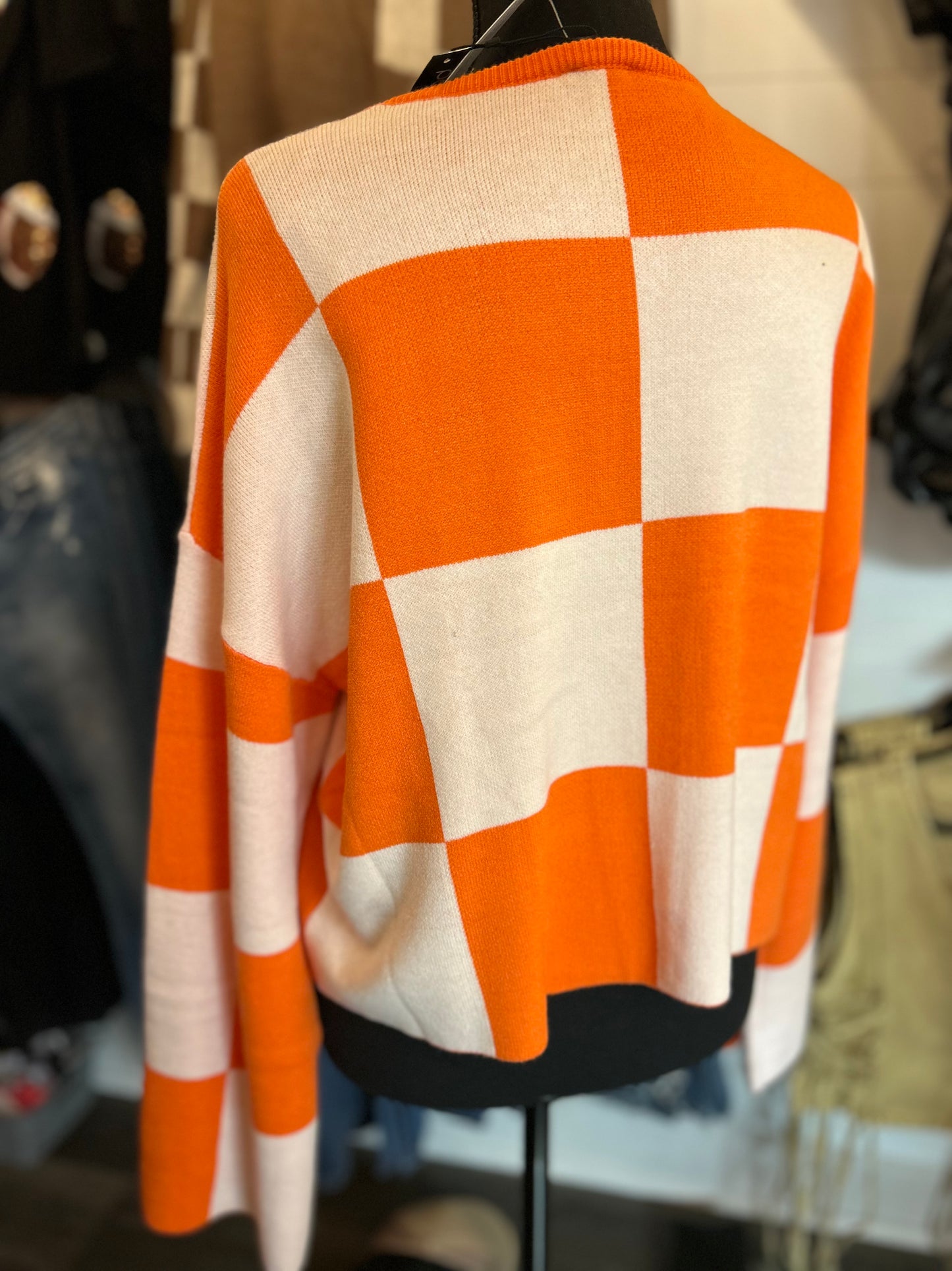 Round Neck Checkered Top
