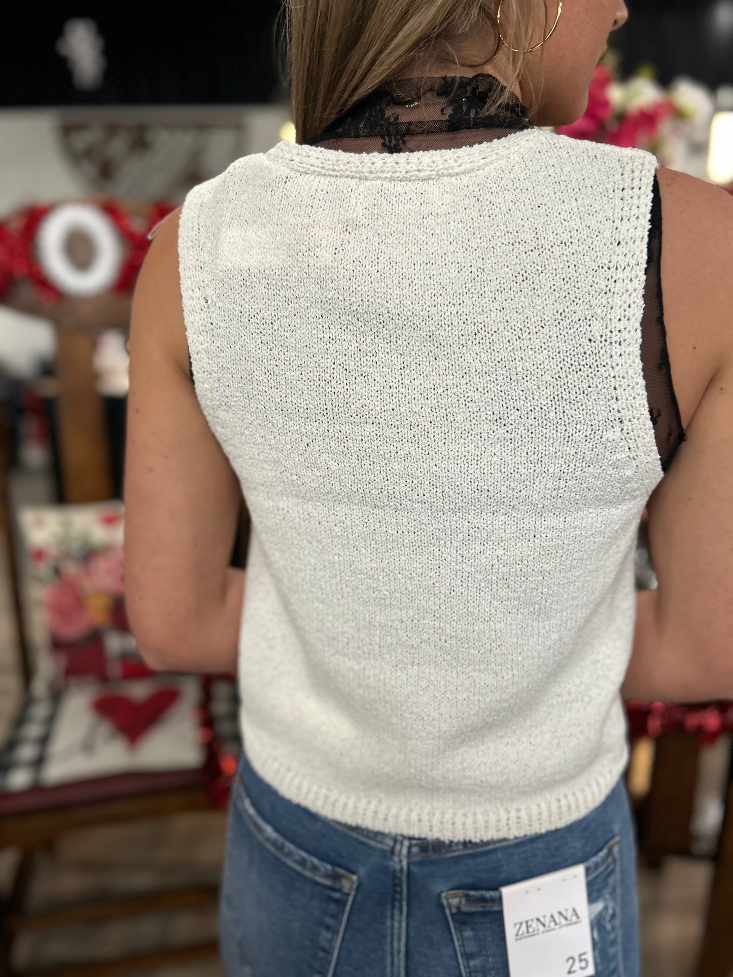 Sunwashed Sweater Vest - White