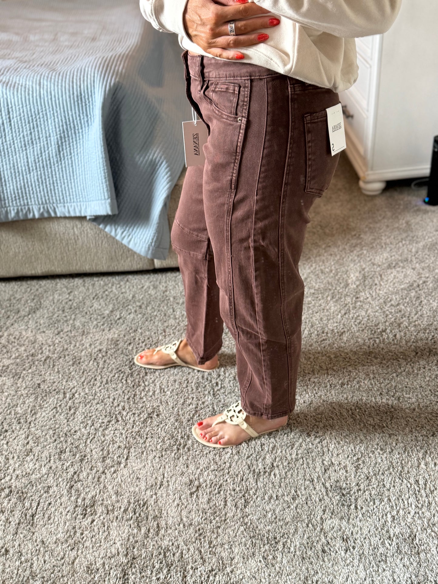 Mocha Lane Barrel Jeans