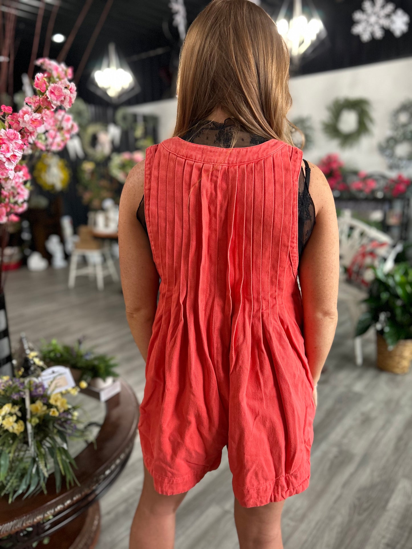 The Concert Romper - Coral