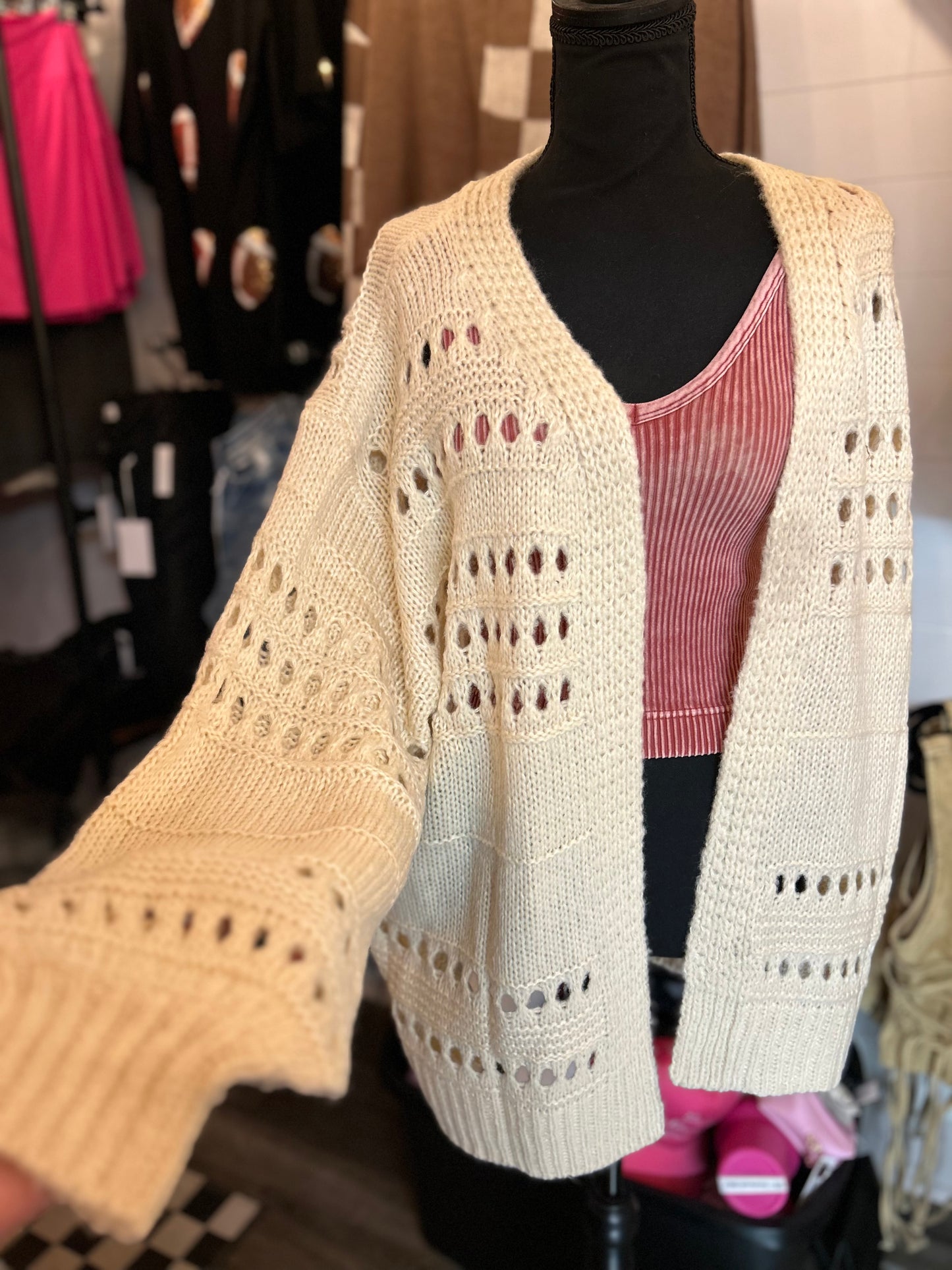 Boho Crochet Knit Cardigan