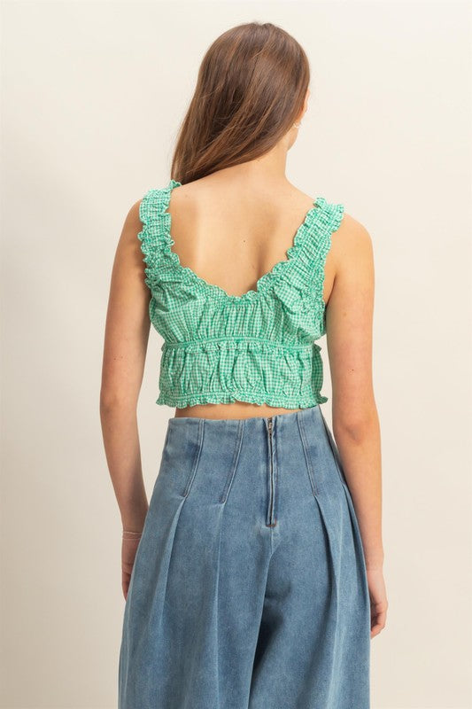 Emerald Gingham Tank