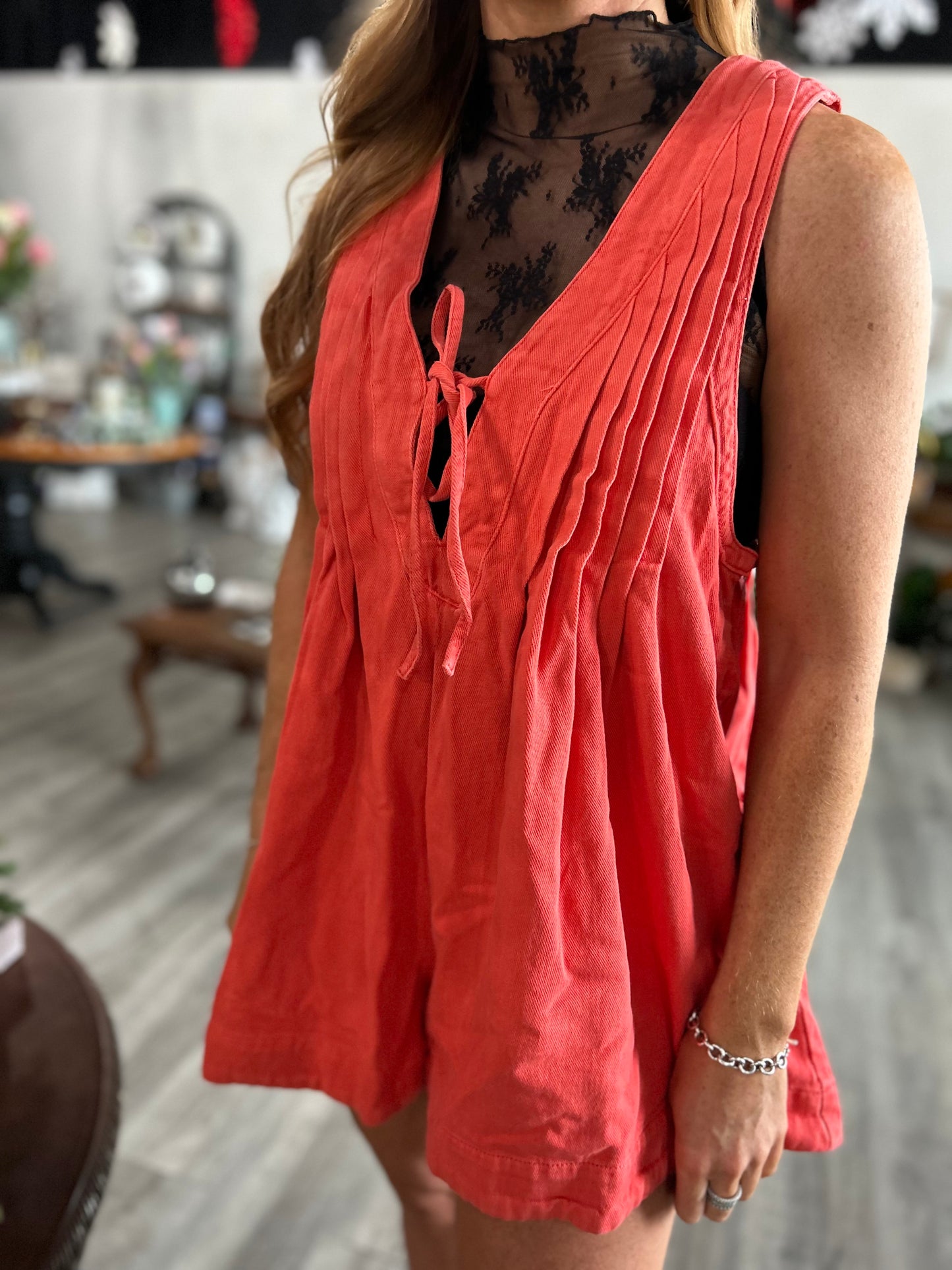 The Concert Romper - Coral