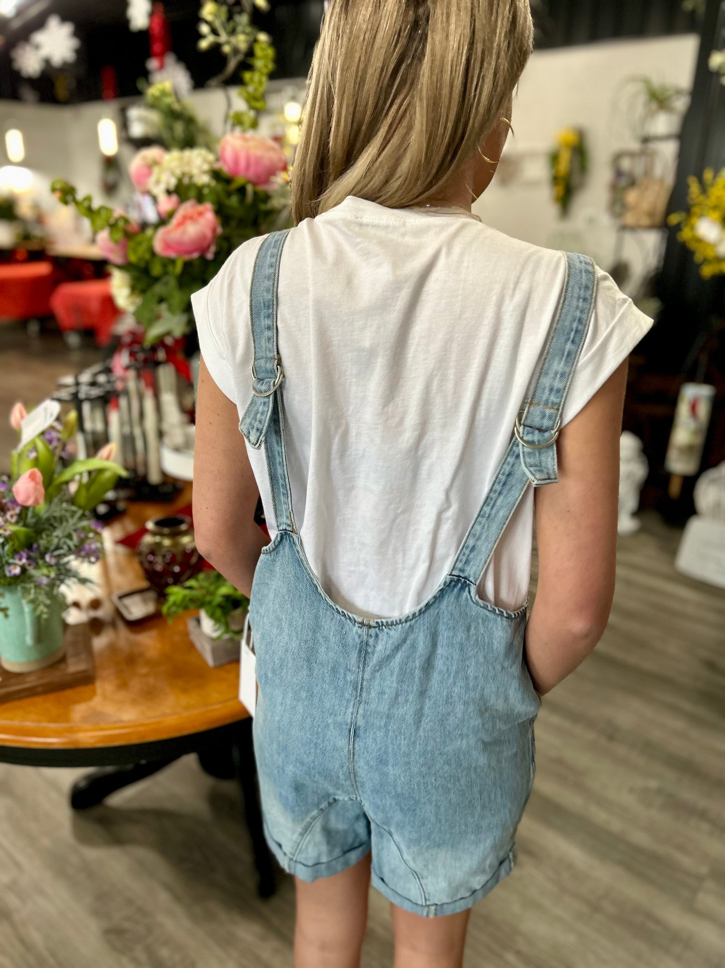 High Roller Denim Romper