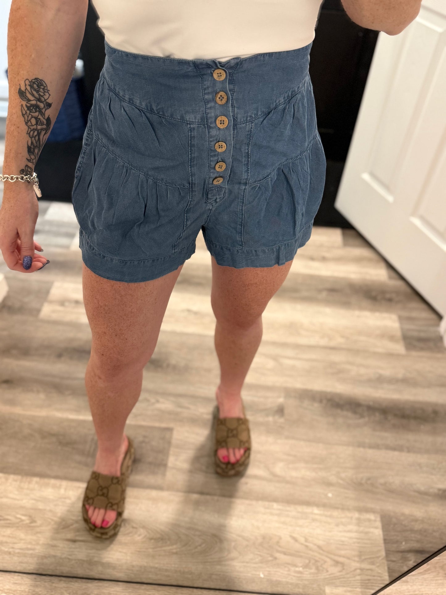 Seaside Breeze Button Shorts