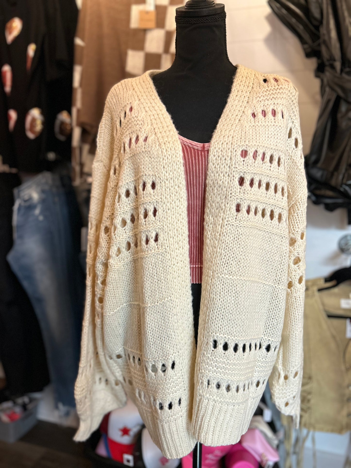 Boho Crochet Knit Cardigan