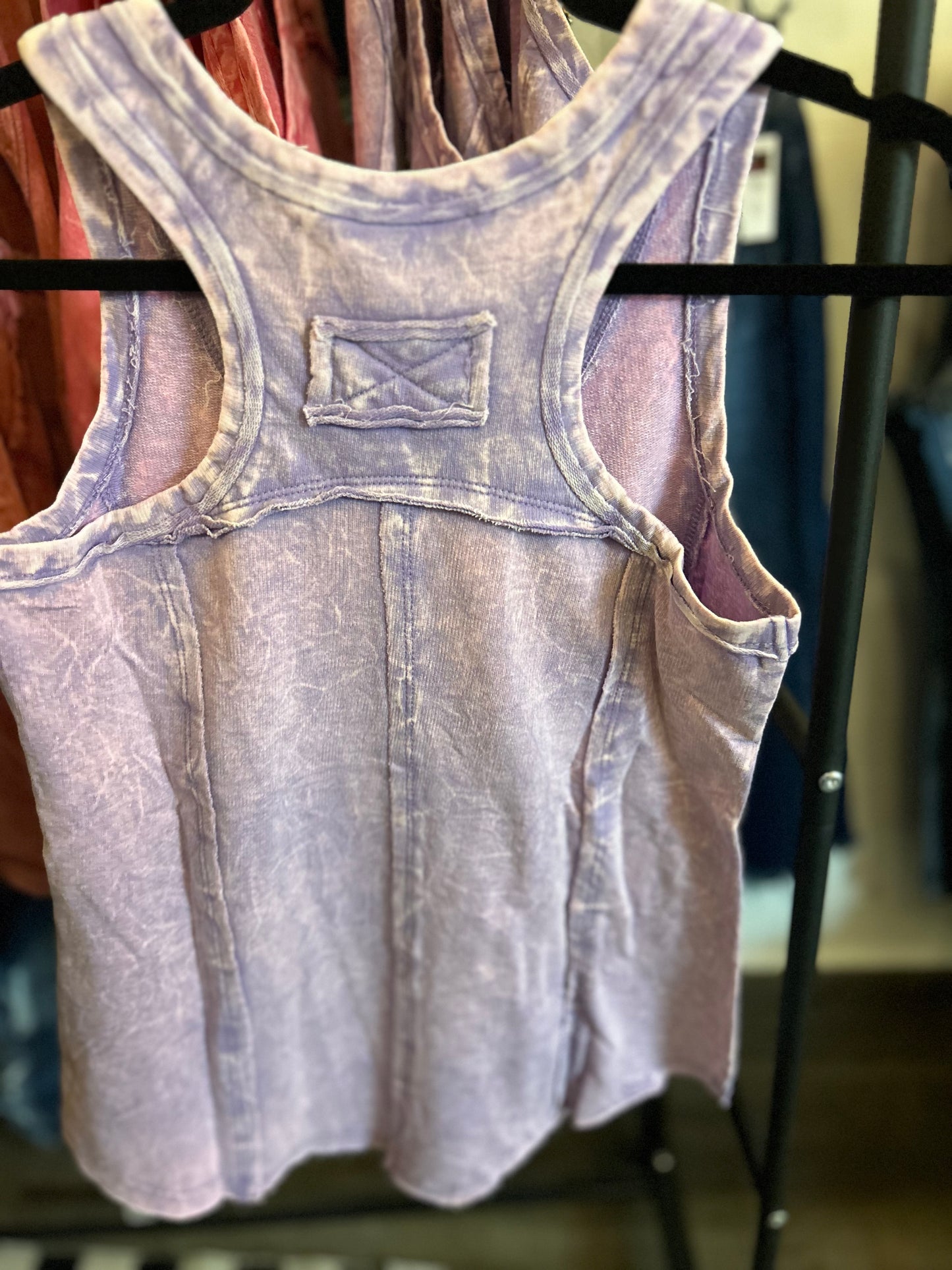 Crinkle Washed Tank - Lavender