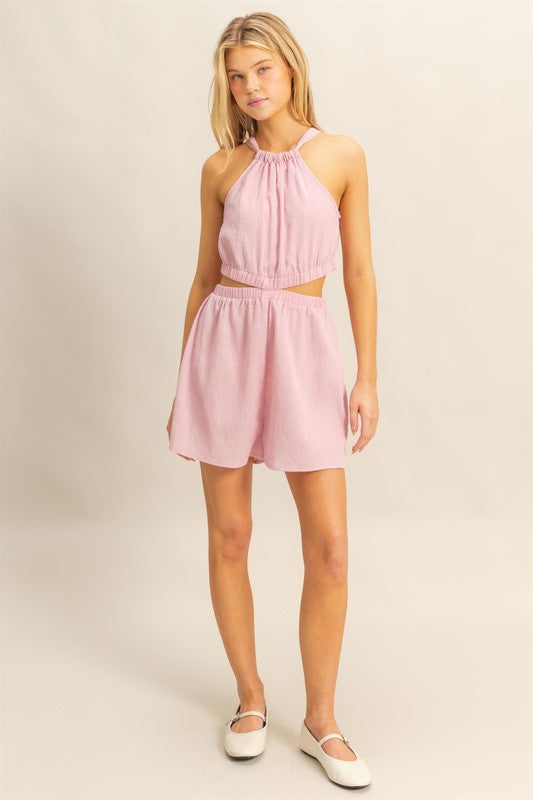 Rose Cutout Romper
