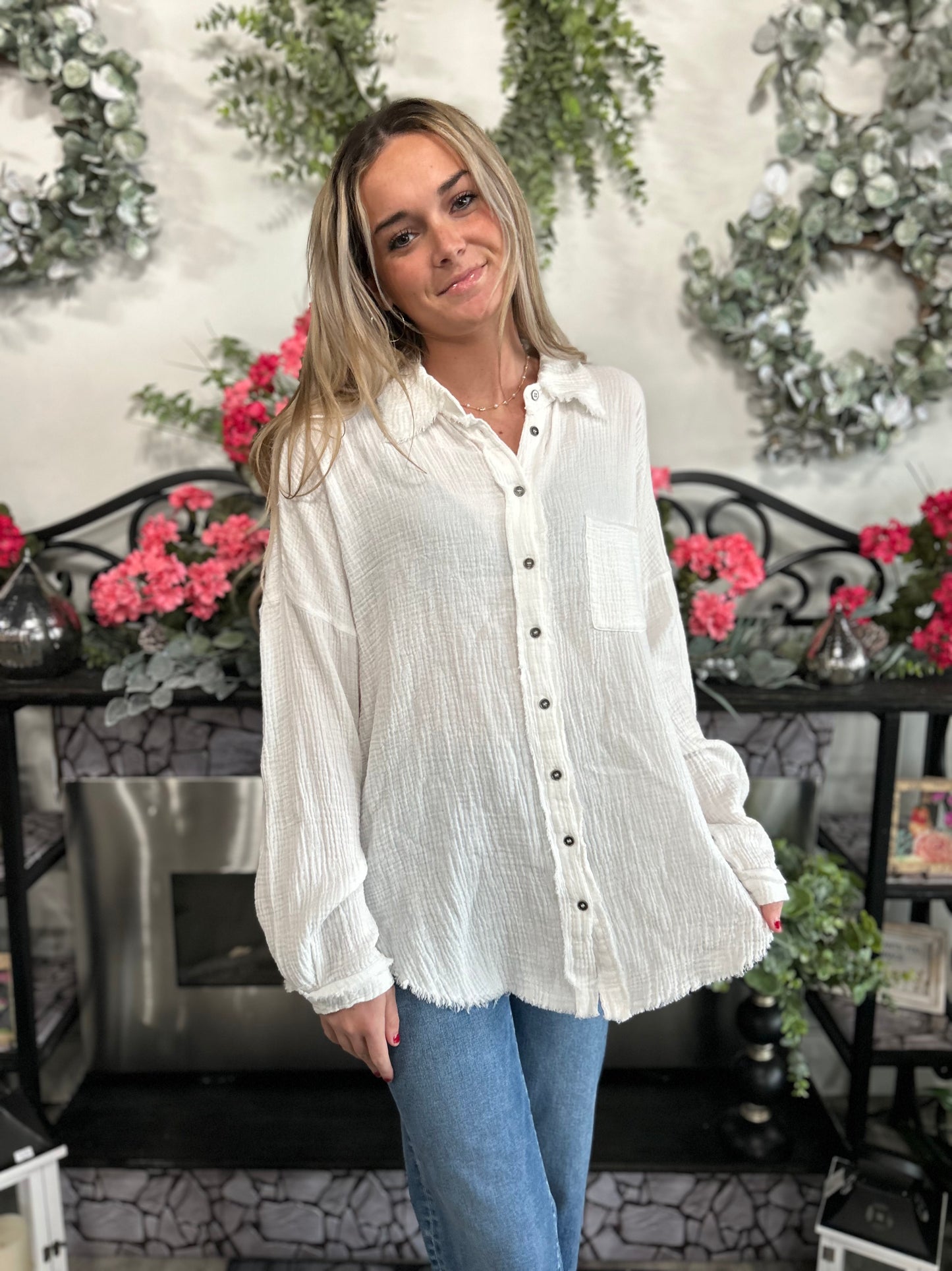 Be Beachy Gauze Knit Shirt