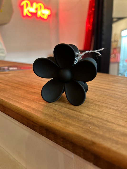 Flower Claw Clip - Black