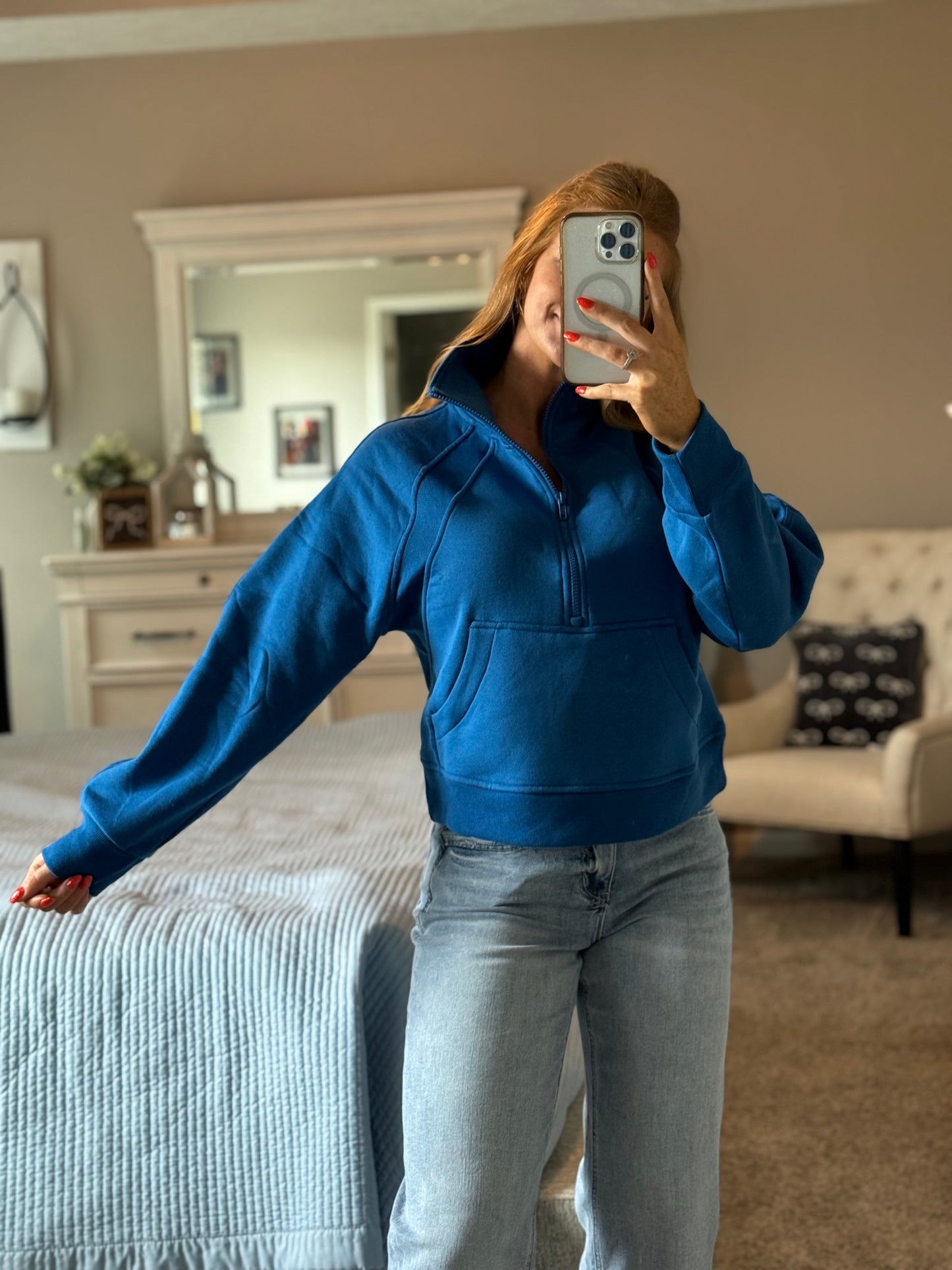 On The Go Half Zip - Blue