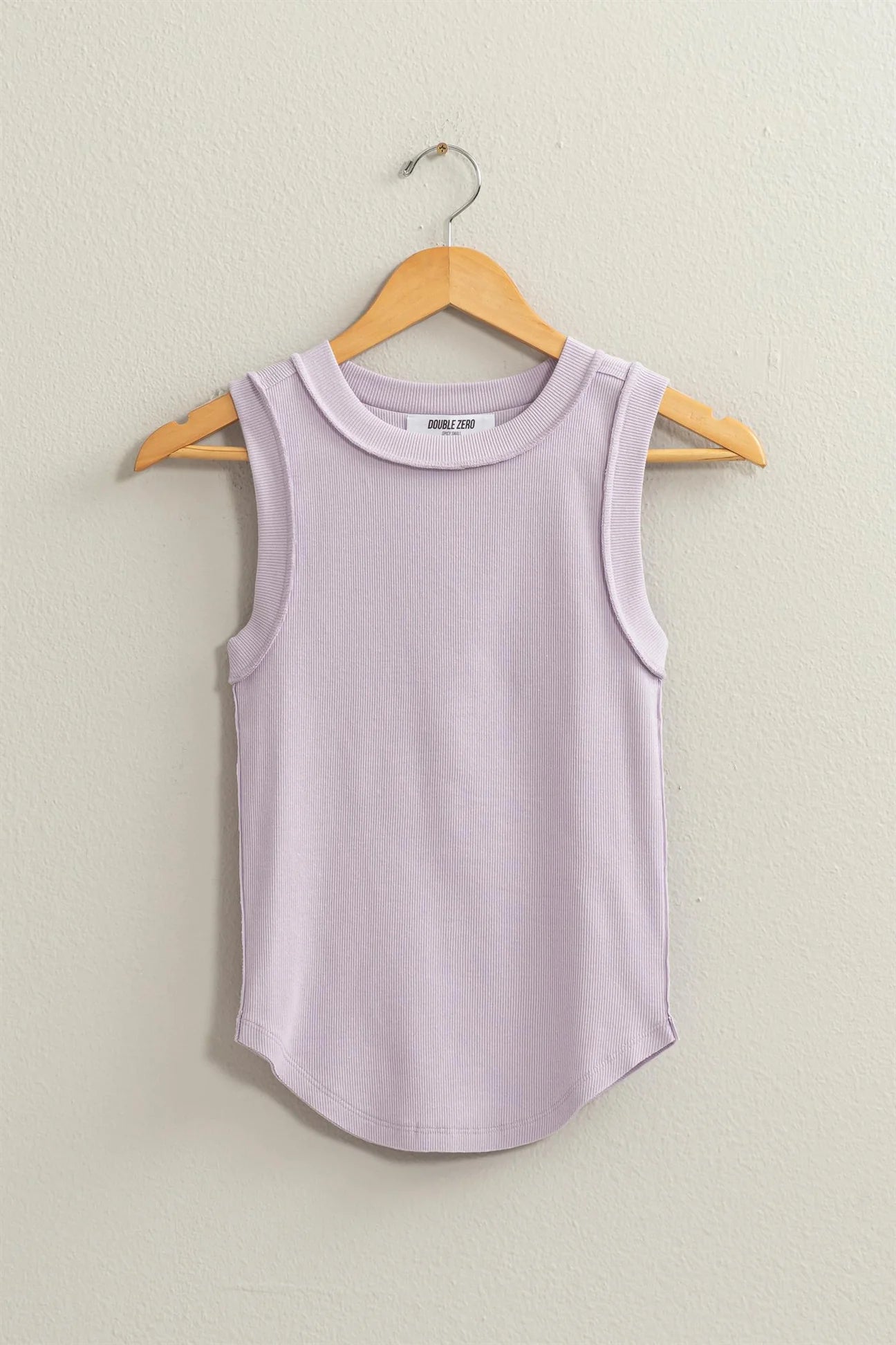 Ribbed Round Neck Tank - Lavender