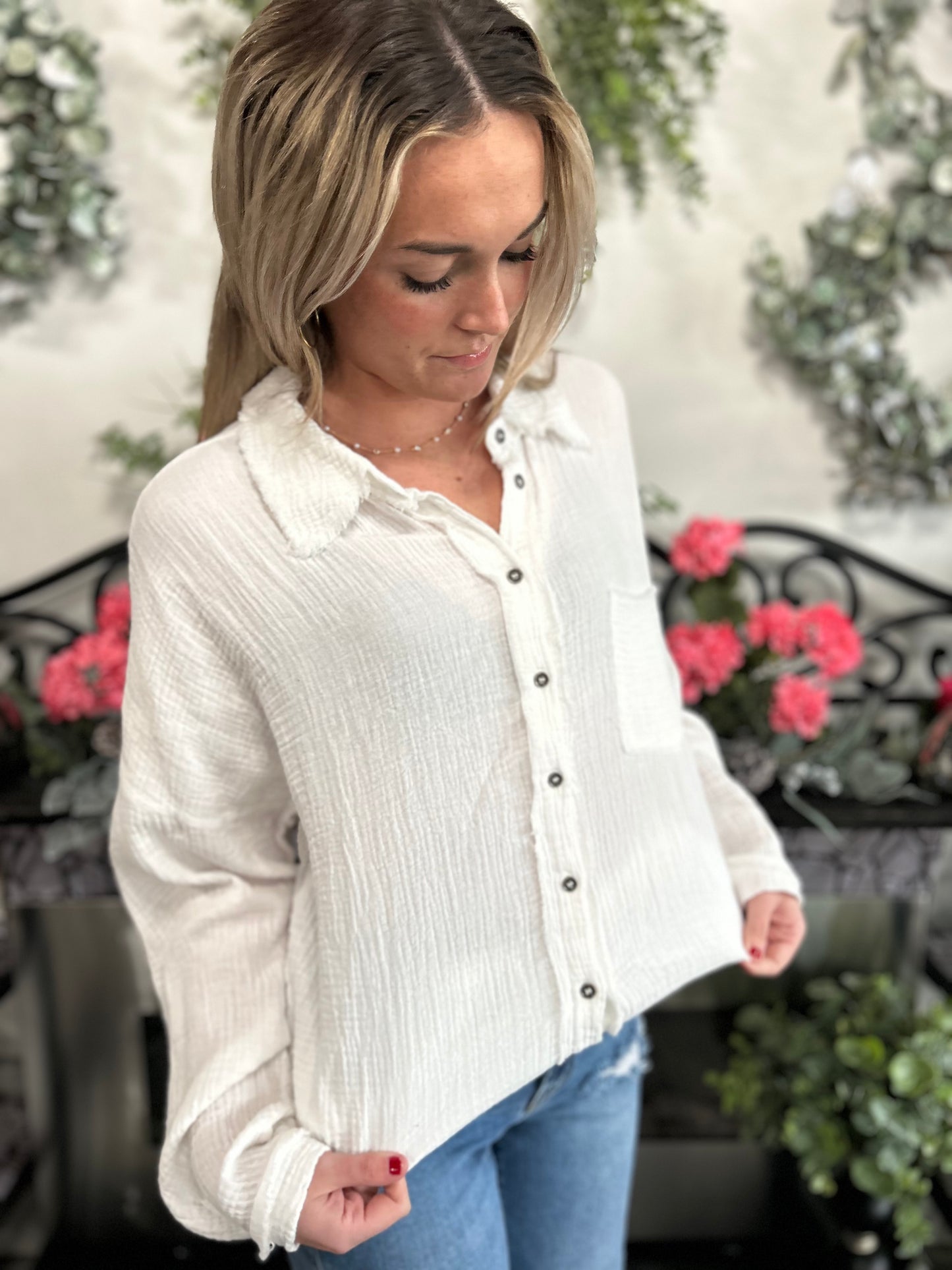 Be Beachy Gauze Knit Shirt