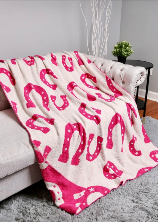 Pink Dreams Horseshoe Blanket