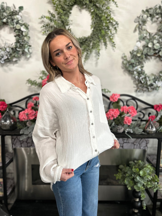Be Beachy Gauze Knit Shirt