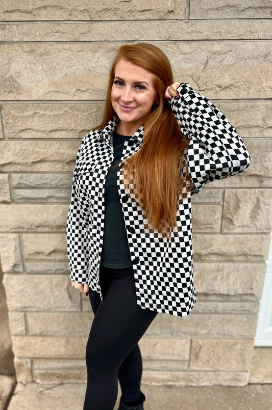 Easygoing Checkered Shacket