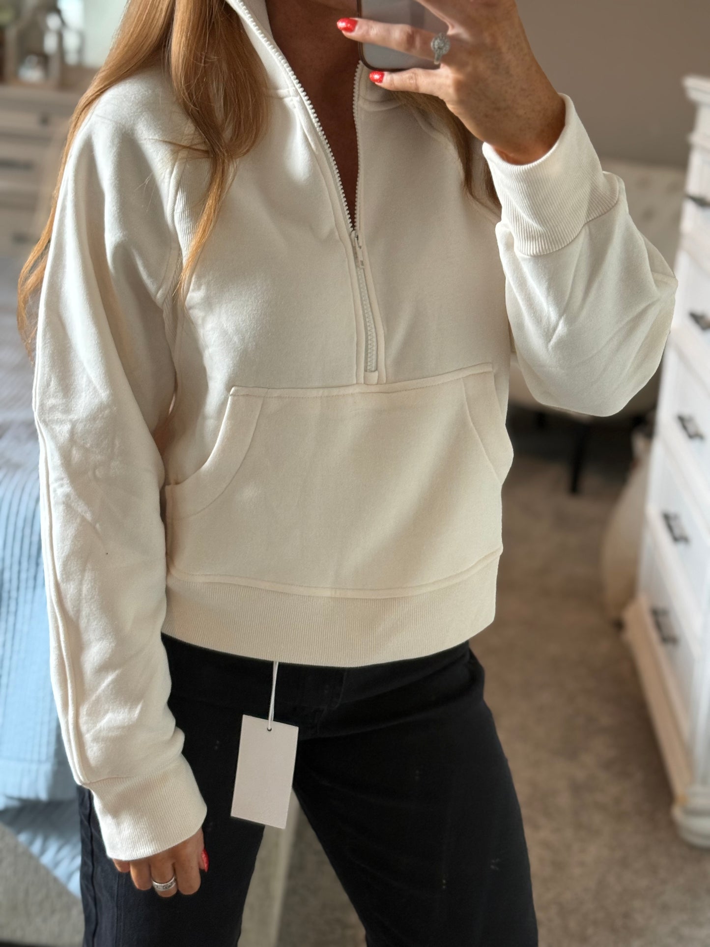 On The Go Half Zip - Cream