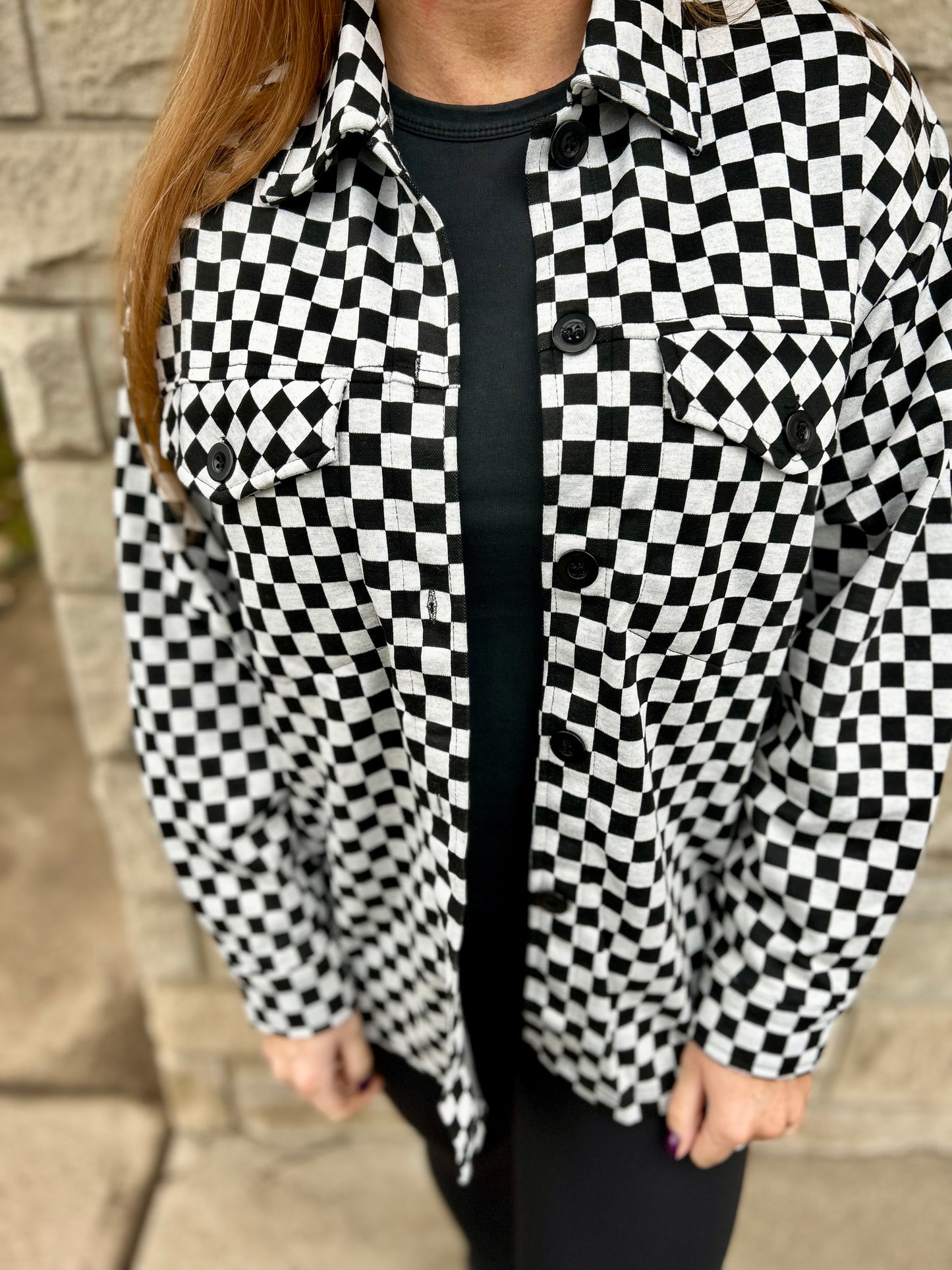 Easygoing Checkered Shacket