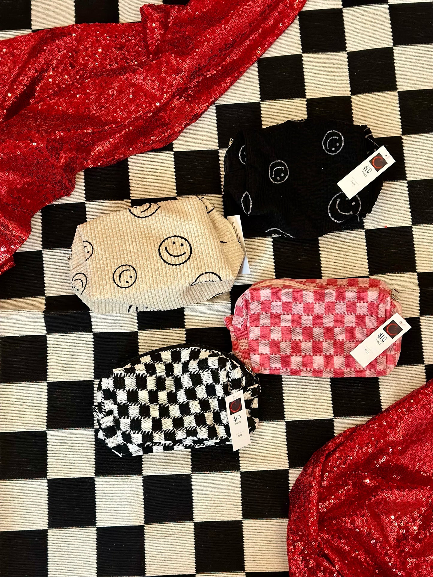 Checkered Cosmetic Pouch