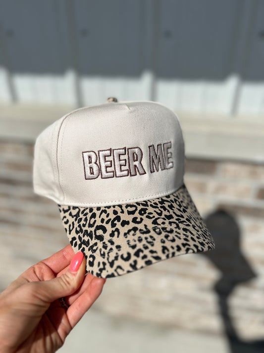 Beer Me Leopard Hat