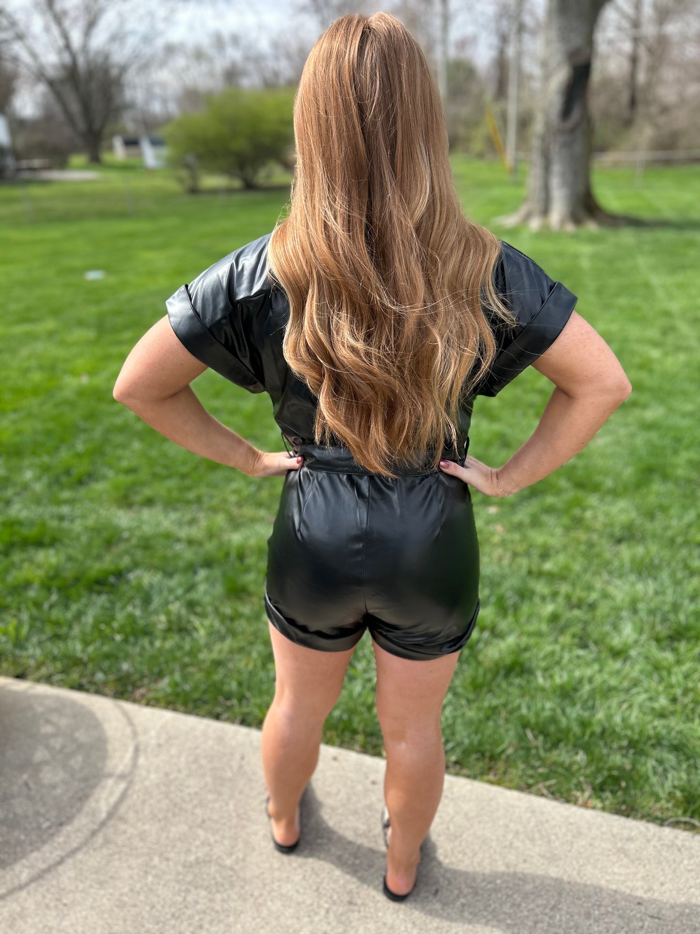 Faux Leather Romper