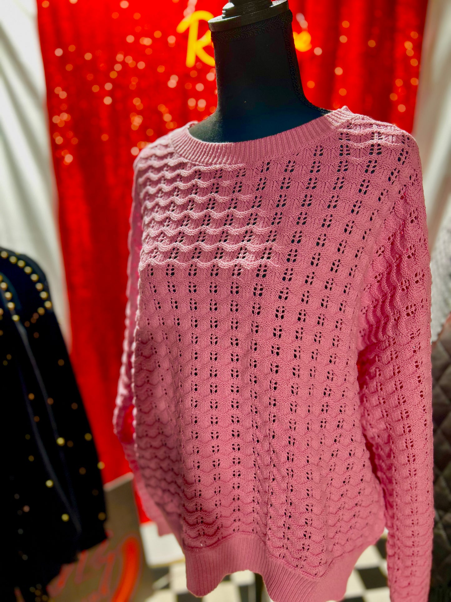 Pink Era Crochet Sweater