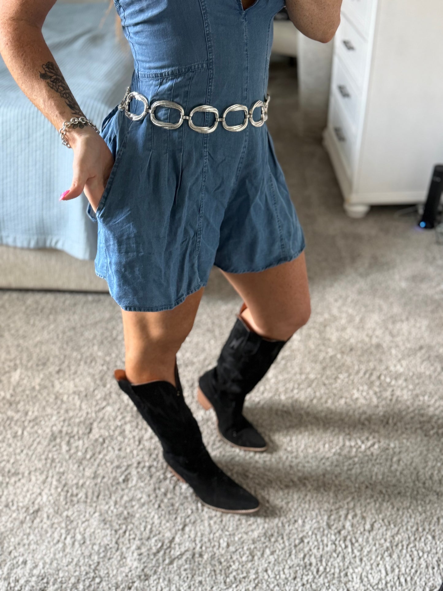 All American Denim Romper