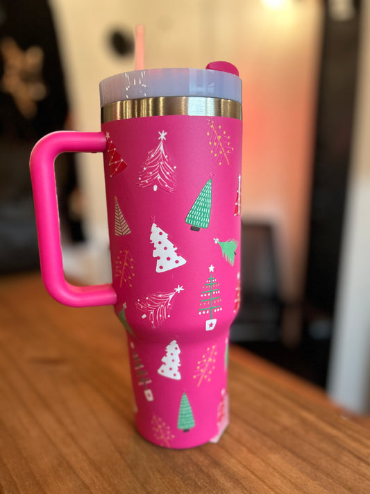 Pink Tree Tumbler