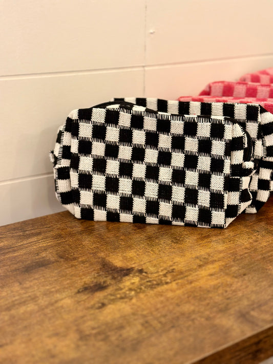 Checkered Cosmetic Pouch