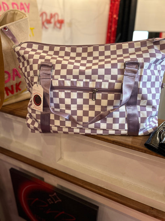 Checkered Duffle - Purple