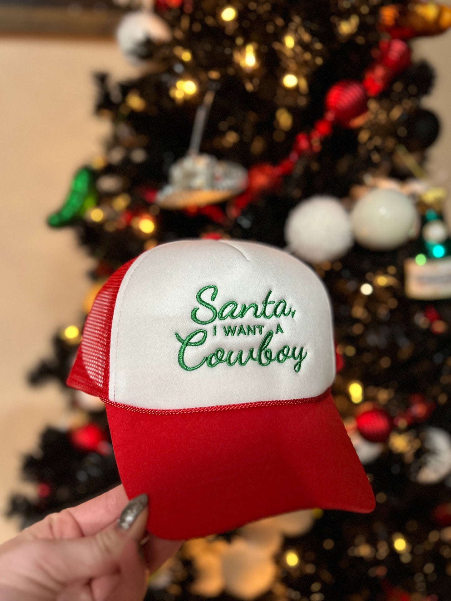 Santa I Want A Cowboy - Red