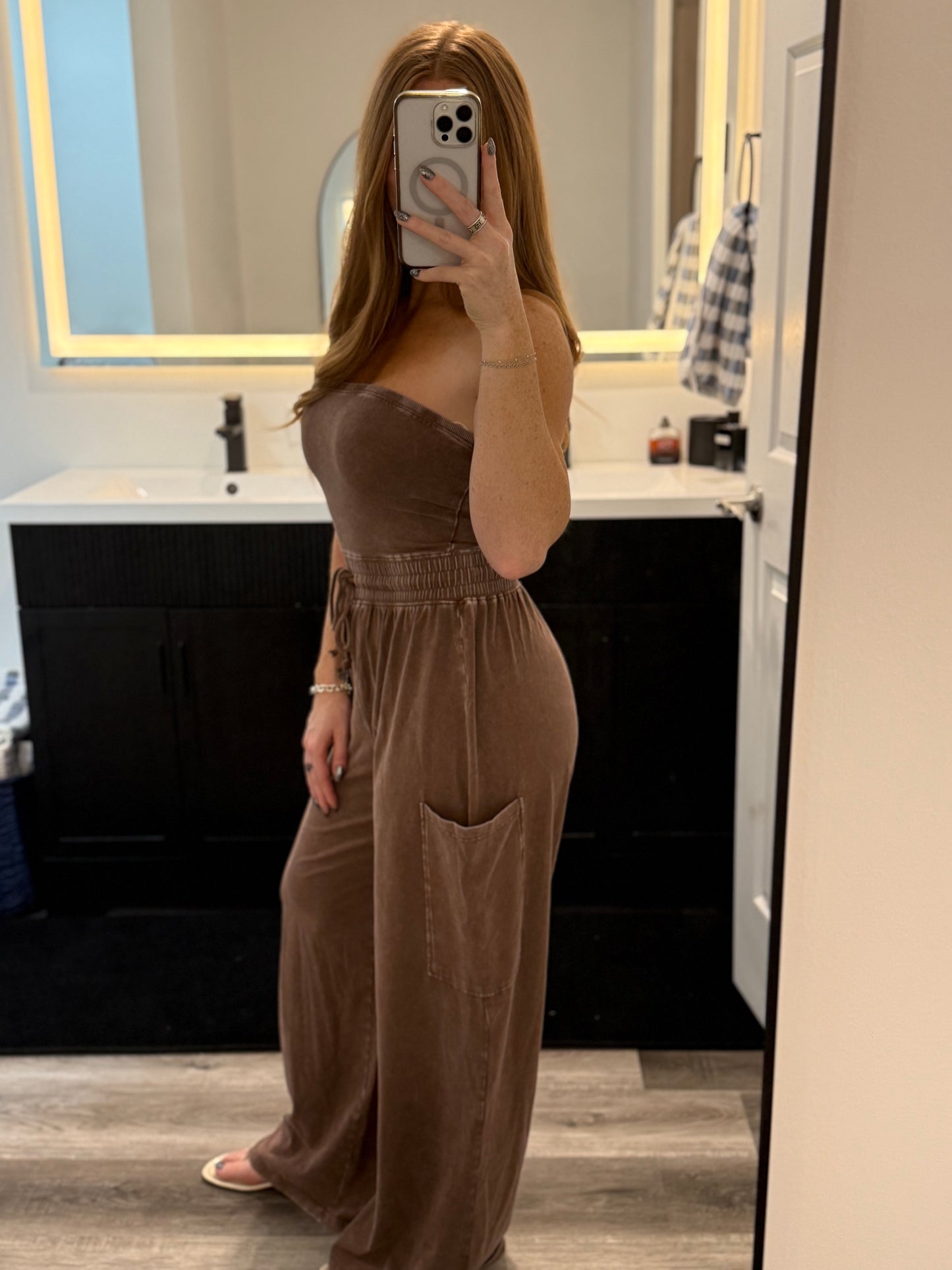 Mocha on the Move Jumpsuit