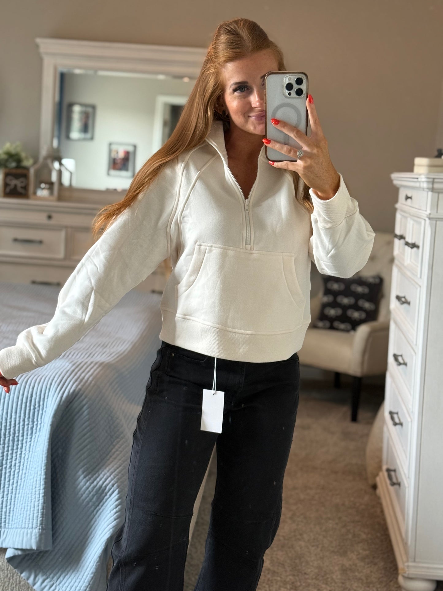 On The Go Half Zip - Cream