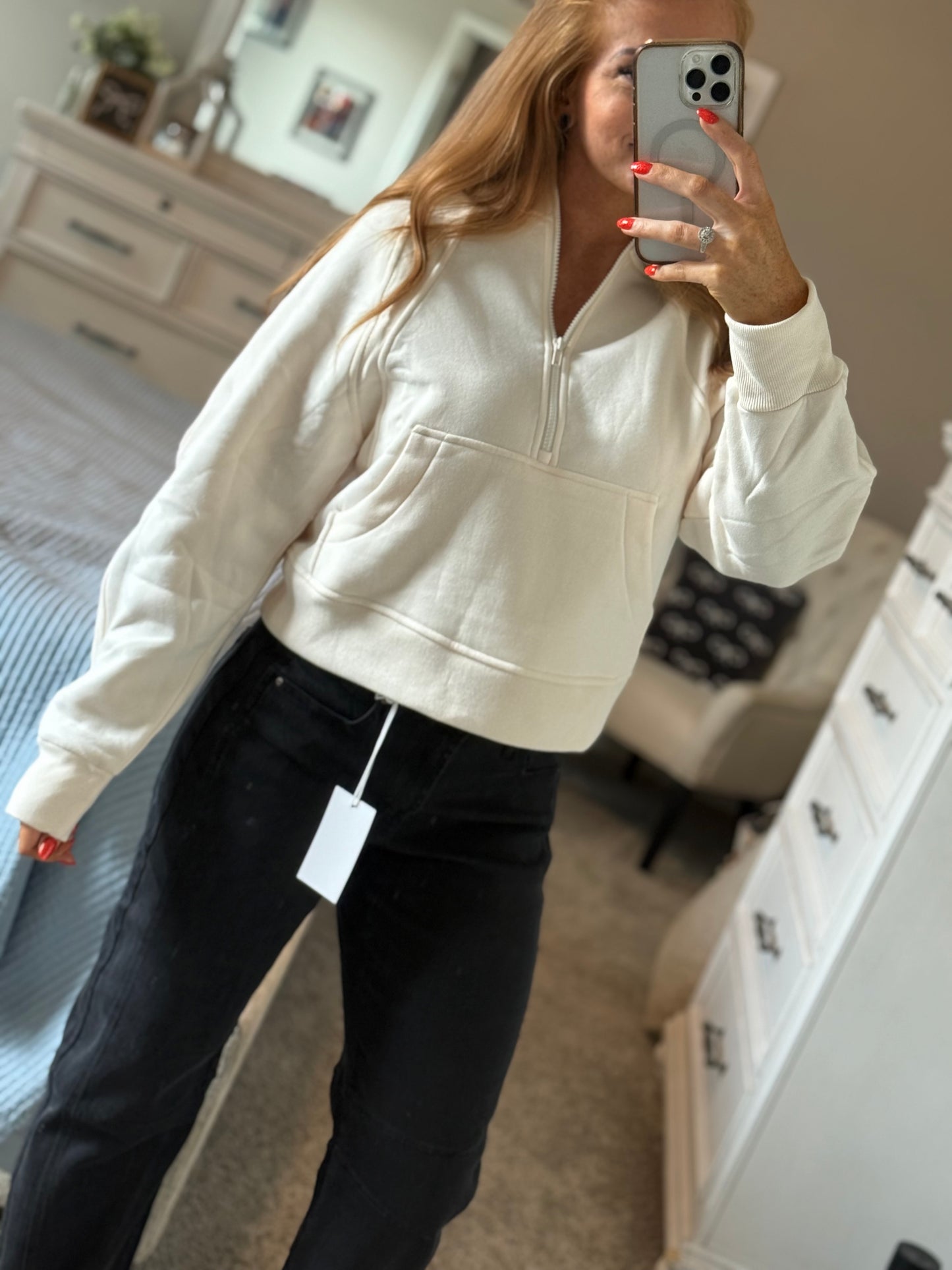 On The Go Half Zip - Cream