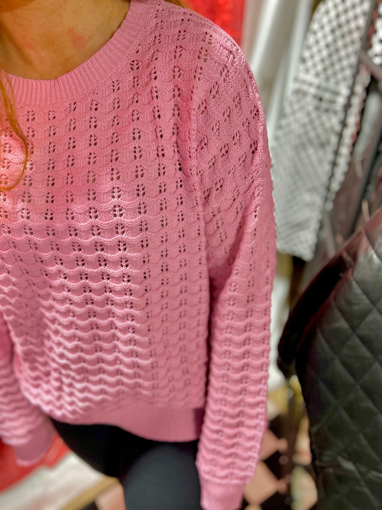 Pink Era Crochet Sweater