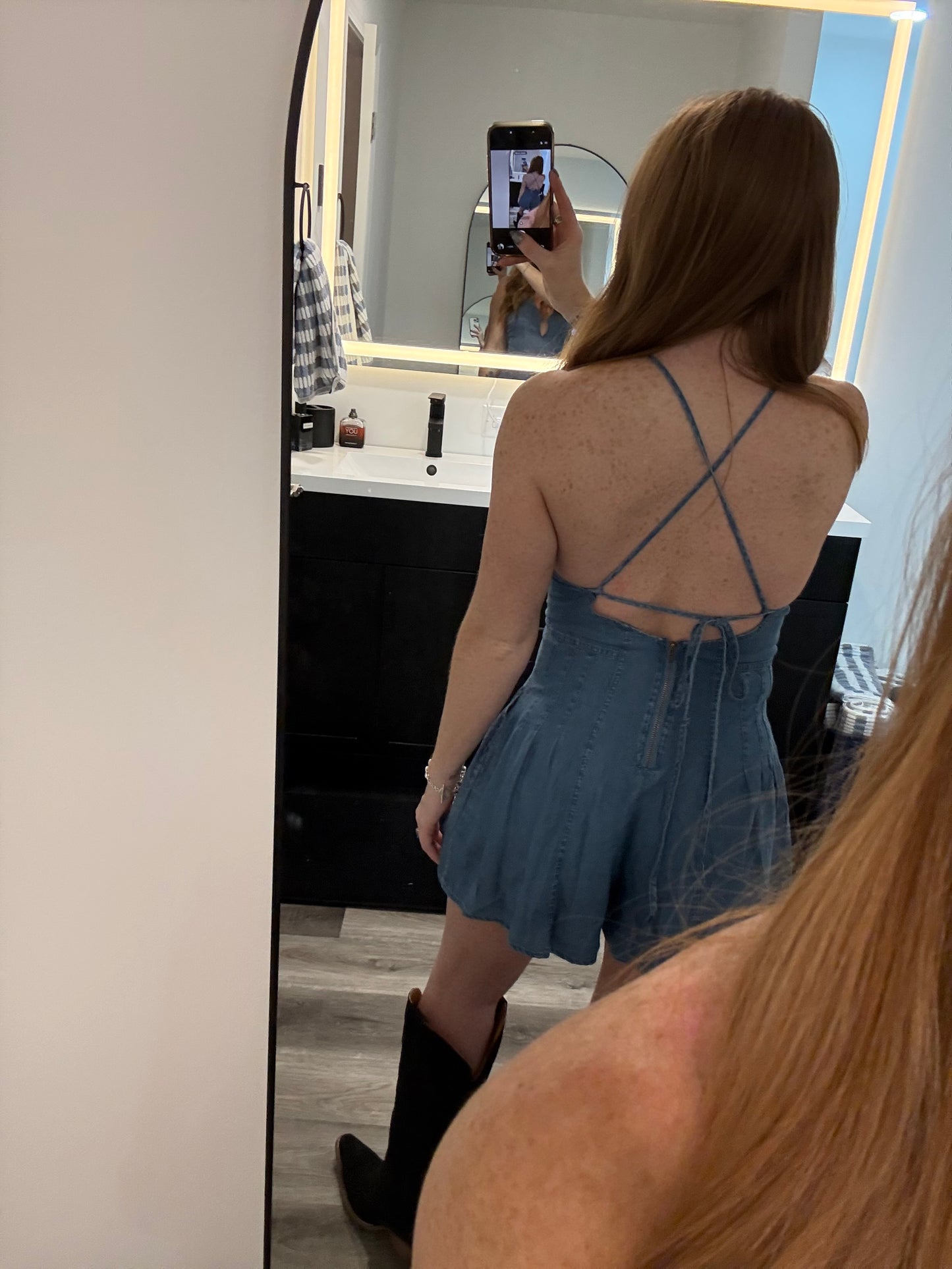 All American Denim Romper