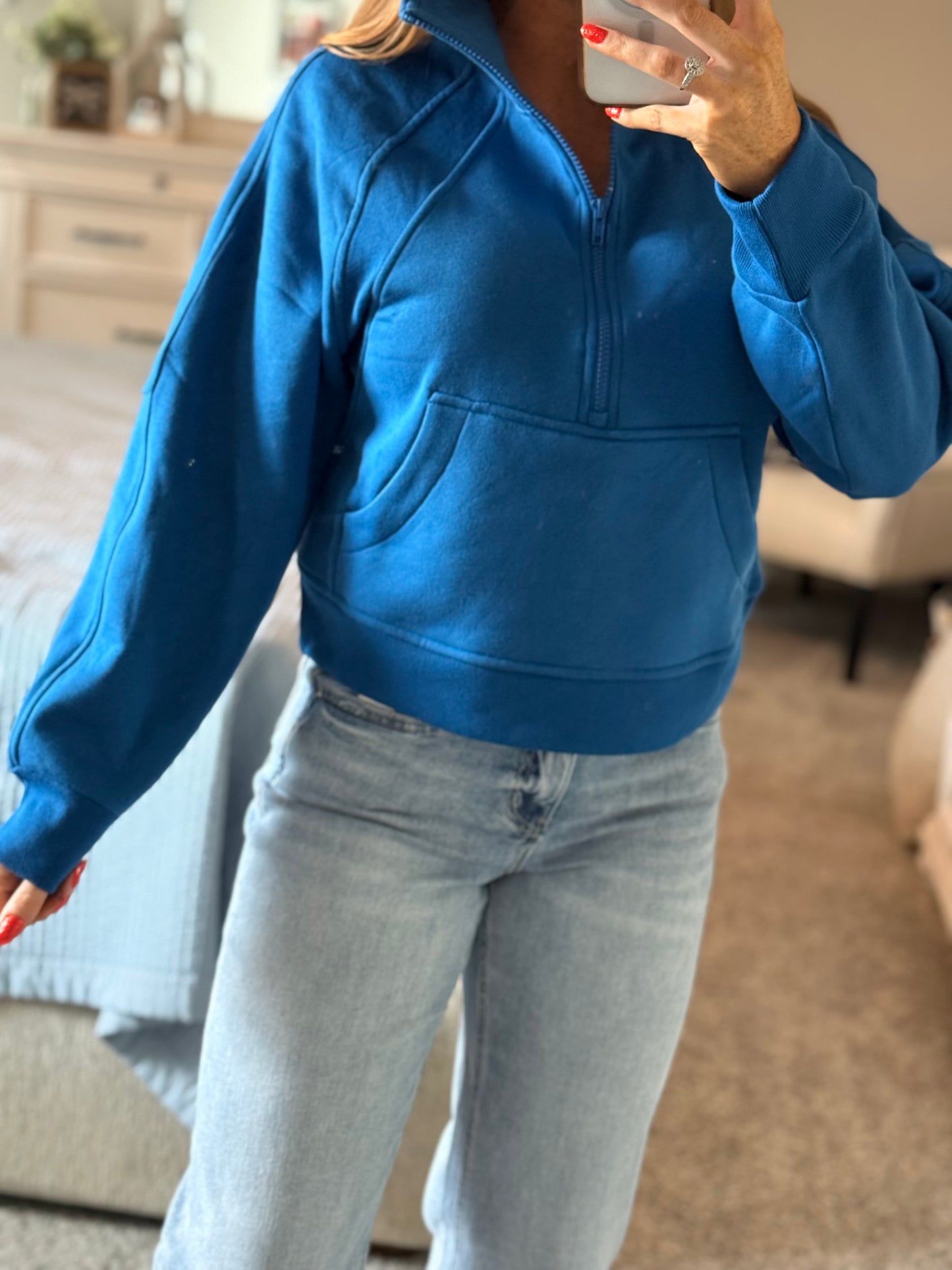 On The Go Half Zip - Blue