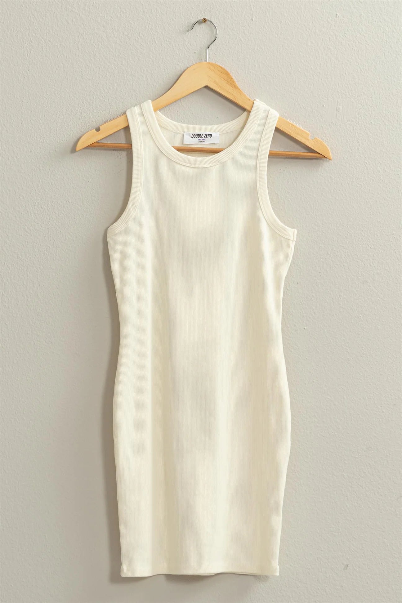 Ribbed Mini Dress - Cream