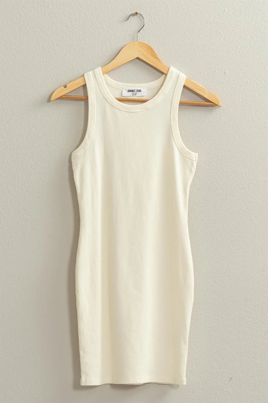 Ribbed Mini Dress - Cream