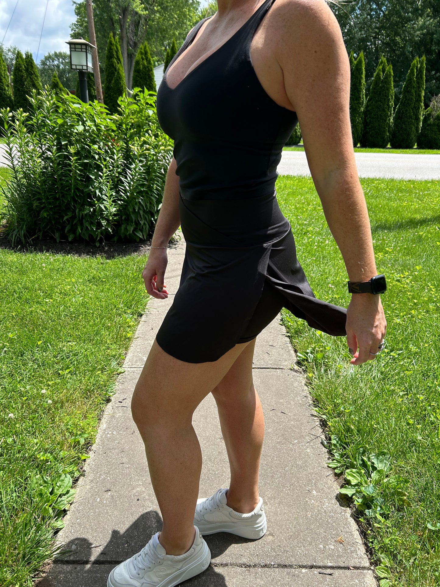 Crossover Waist Active Skirt - black