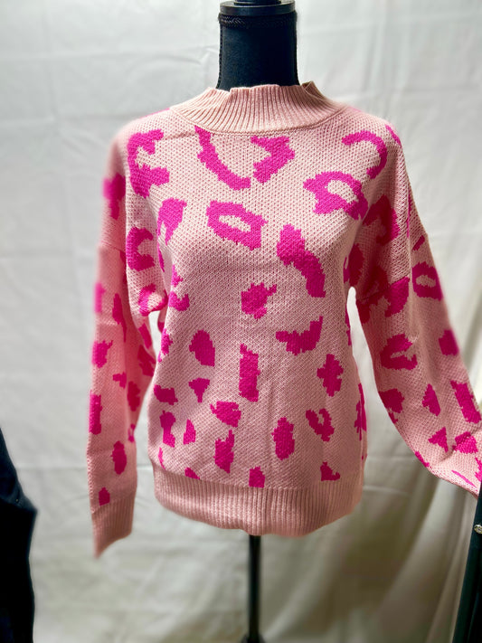 Pink Leopard Sweater